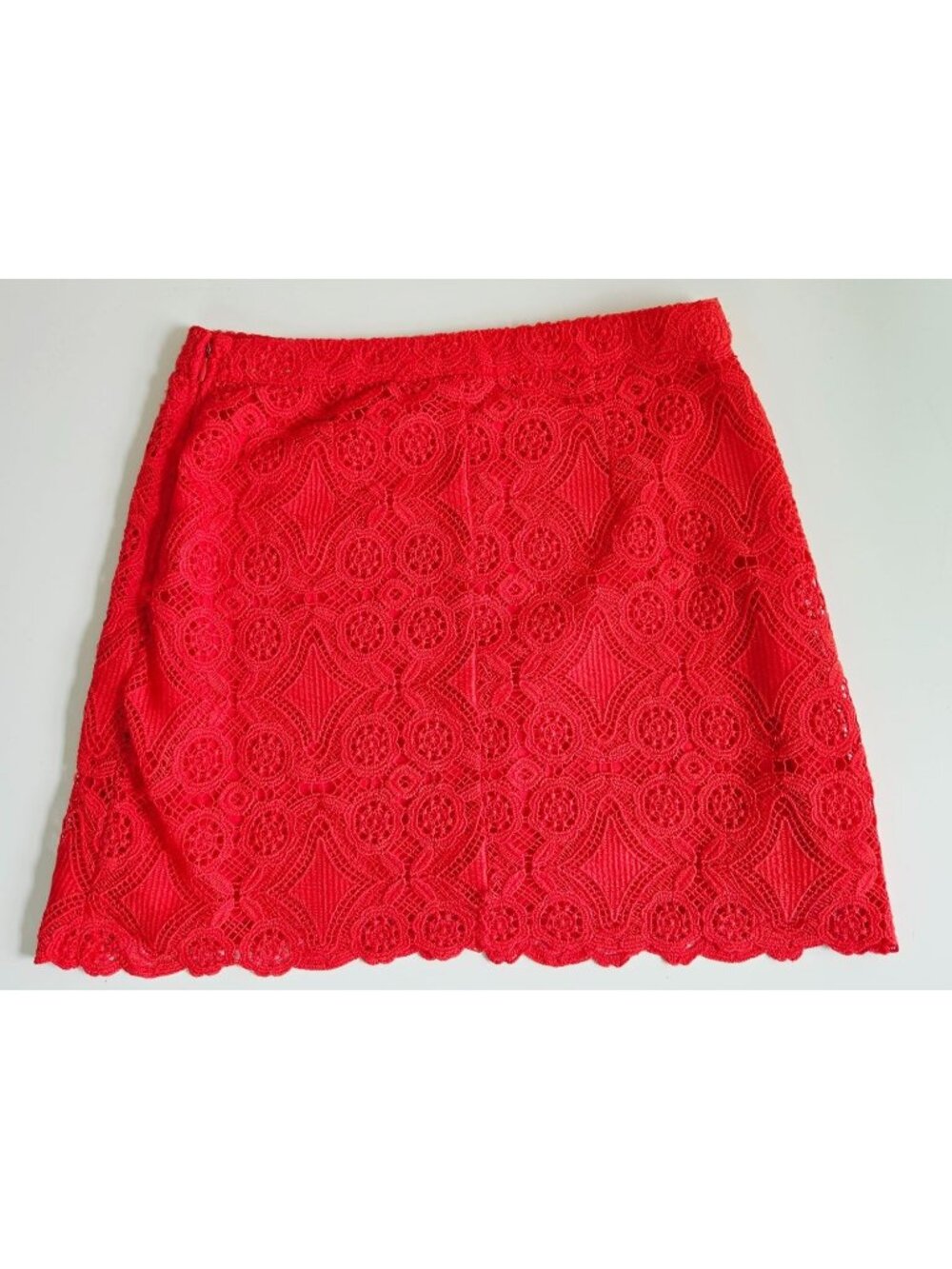 Hollister Lace Mini Skirt Size 7 Teen Women's Red A Line California Casual - Picture 2 of 12